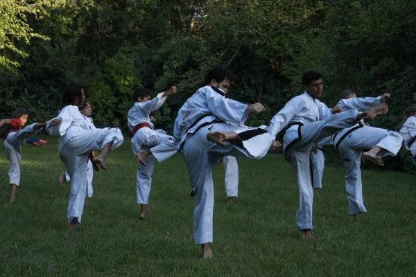 sports team training taekwondo